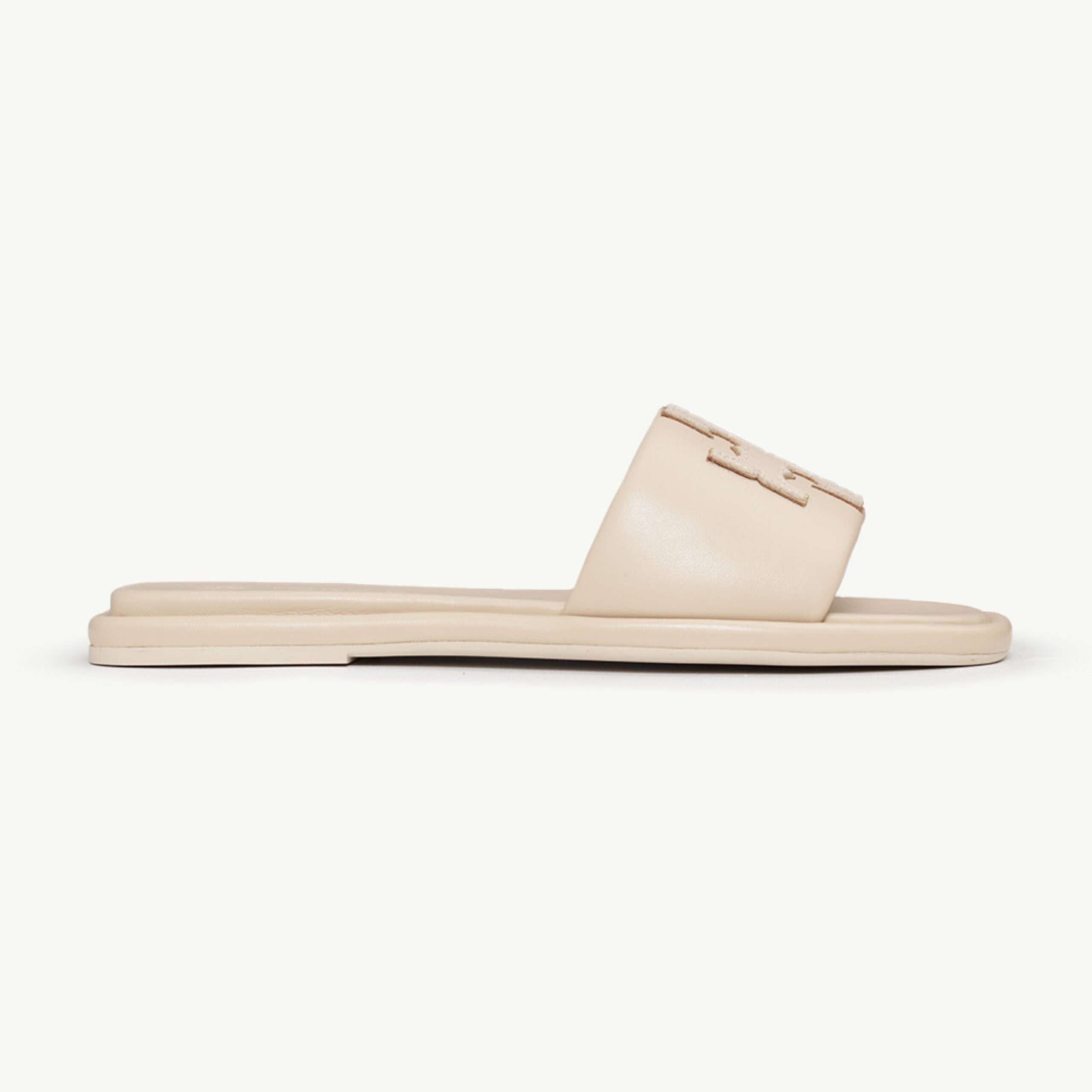 TORY BURCH Women Double-T Slide Sandals in Dulce De Leche/Gold | Shop At  Scab