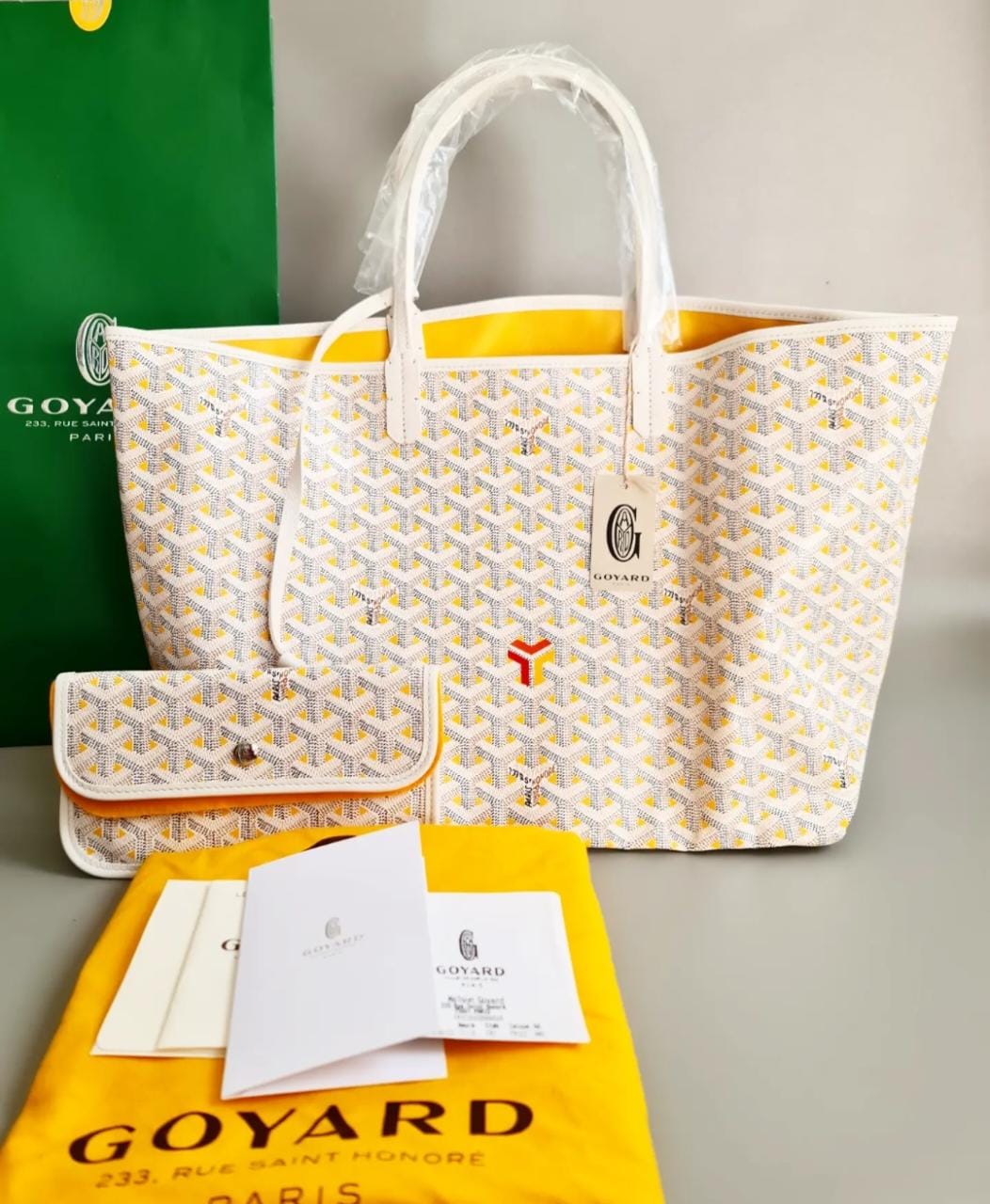 New Goyard St. Louis PM “Claire-Voie in India” White inside YELLOW Limited  Edition Summer 2022